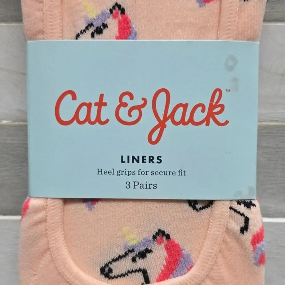 Girls' 3pk Unicorn Liner Socks | Cat & Jack | L (Shoe sizes 3-10)